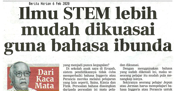 ILMU STEM LEBIH MUDAH DIKUASAI GUNA BAHASA IBUNDA