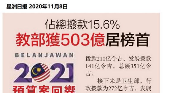 占总拨款15.6% 教育部获503亿居榜首